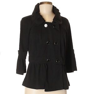 Apt. 9 Black Ruffle Detail Blazer/Jacket